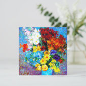 Van Gogh Bloemen in een Blauwe Vaas Kaart (Staand voorkant)