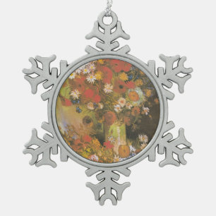 Van Gogh Bloemstilleven Rode klaprozen & rozen Tin Sneeuwvlok Ornament