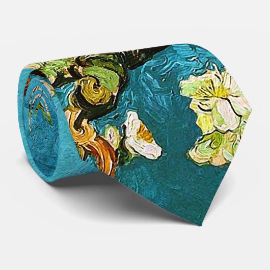 Van Gogh Blossoming Almond Tree Fine Art Stropdas (Opgerold)
