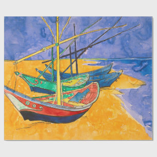 Van Gogh Boats Impressionisme Beach Cadeaupapier