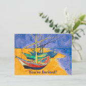 Van Gogh Boats Impressionisme Beach Kaart (Staand voorkant)