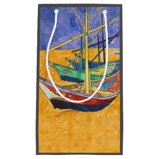 Van Gogh Boats Impressionisme Beach Klein Cadeauzakje (Voorkant)