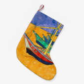 Van Gogh Boats Impressionisme Beach Kleine Kerstsok (Voorkant (Hangend))