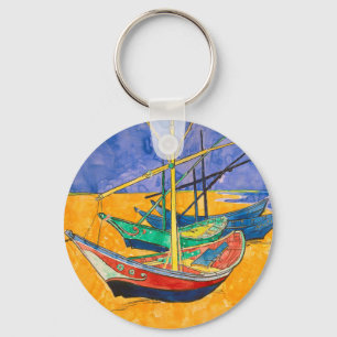 Van Gogh Boats Impressionisme Beach Sleutelhanger