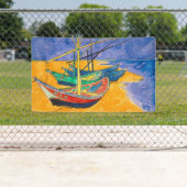 Van Gogh Boats Impressionisme Beach Spandoek (Insitu)