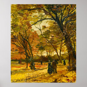 Van Gogh Bois de Boulogne Mensen Wandelen Poster
