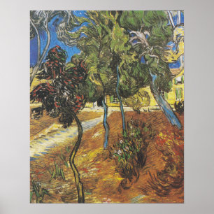 Van Gogh bomen in de tuin, klassieke schilderkunst Poster