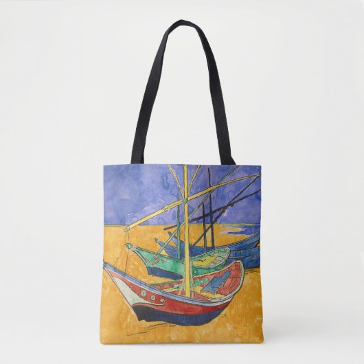 Van Gogh-boten Impressionisme Strand Draagtas (Voorkant)