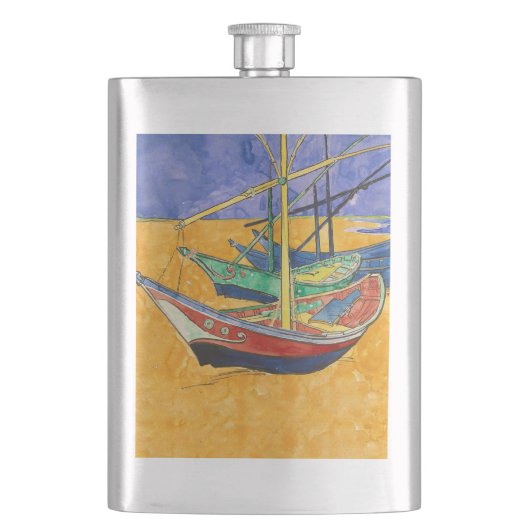 Van Gogh-boten Impressionisme Strand Flacon (Voorkant)