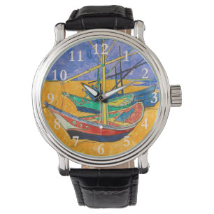 Van Gogh-boten Impressionisme Strand Horloge