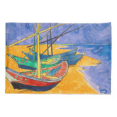 Van Gogh boten impressionisme strand Kussensloop (Achterkant)