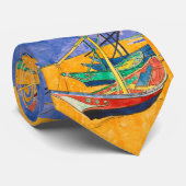 Van Gogh Boten Impressionisme Strand Stropdas (Opgerold)