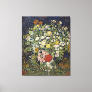Van Gogh Bouquet van Bloemen in een Vase Canv Canvas Afdruk