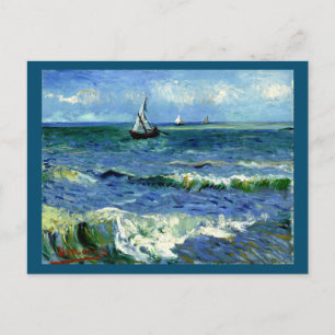 Van Gogh - Briefkaart van Seascape (omlijst)