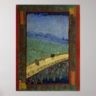 Van Gogh - Brug in de regen (naar Hiroshige) Poster