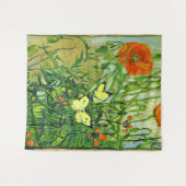 Van Gogh - Butterflies en papavers Wandkleed (Voorkant (horizontaal))