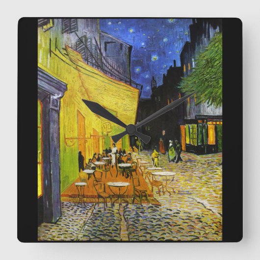 Van Gogh , “Cafe Terrace at Night” Vierkante Klok (Voorkant)