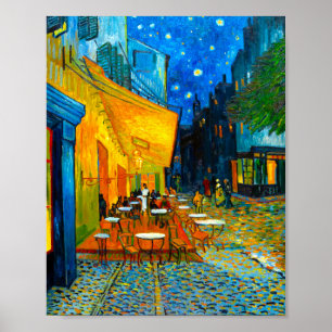 Van Gogh Café Terrace bij nacht Poster