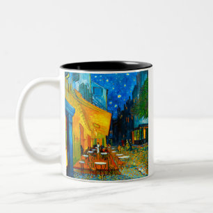 Van Gogh Café Terrace bij nacht Tweekleurige Koffiemok
