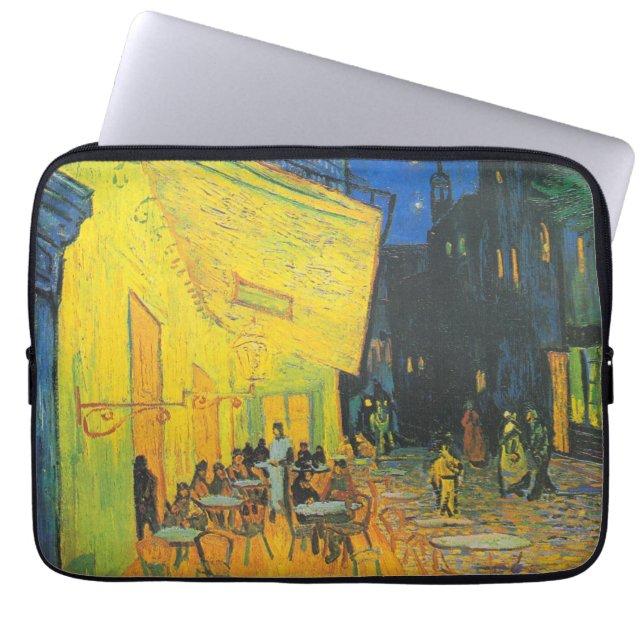 Van Gogh Café Terras Franse straatbeeld Laptop Sleeve (Voorkant)