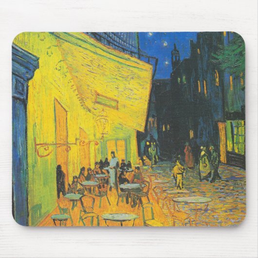 Van Gogh Café Terras Franse straatbeeld Muismat (Voorkant)
