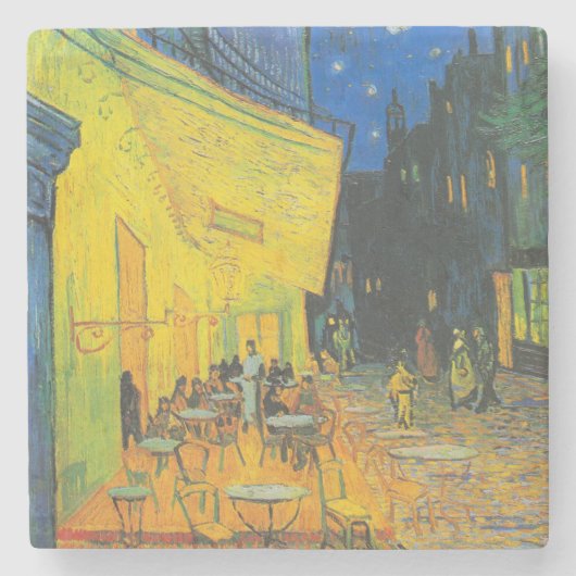 Van Gogh Café Terras Franse straatbeeld Stenen Onderzetter (Voorkant)