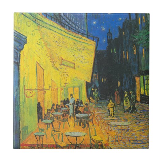 Van Gogh Café Terras Franse straatbeeld Tegeltje (Voorkant)