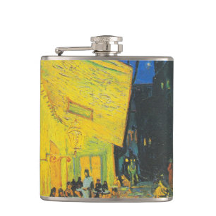 Van Gogh Café Terras Franse Straatscène Heupfles