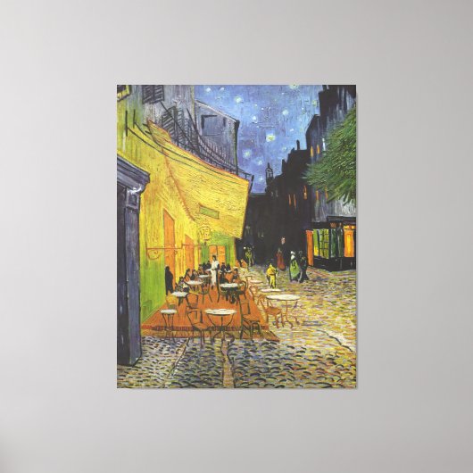 Van Gogh; Caféterras bij nacht, beeldende kunst Canvas Afdruk (Voorkant)