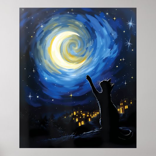 van Gogh Cat Art Poster (Voorkant)
