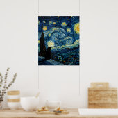 van Gogh Cat Art Poster (Keuken)