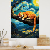 van Gogh Cat Art Poster (Keuken)