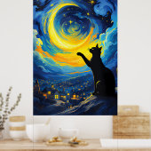 van Gogh Cat Art Poster (Keuken)