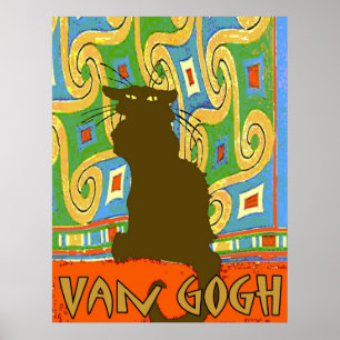 Van Gogh Cat Poster