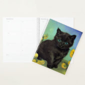 Van Gogh Chat noir Fleurs jaunes (Devant avec enveloppe)