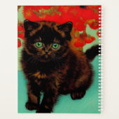 Van Gogh Chat noir Fleurs rouges (Dos)