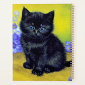 Van Gogh Chat noir Fleurs violettes (Dos)