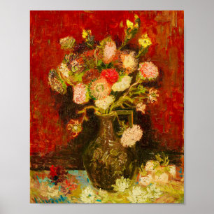 Van Gogh Chinese Asters en Gladiolen Poster