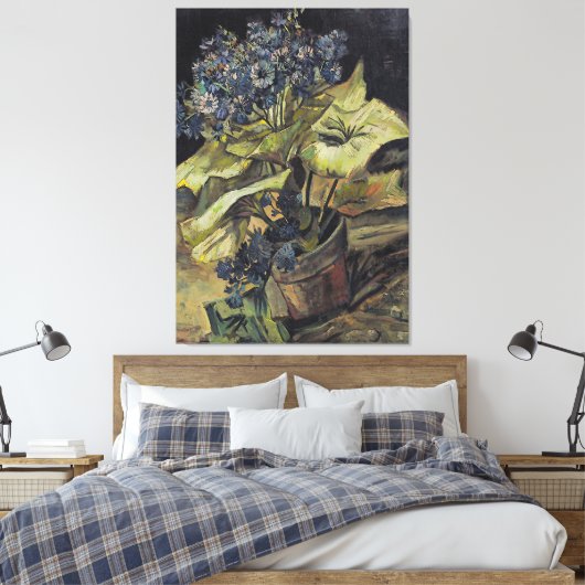 Van Gogh Cineraria Canvas Afdruk (Insitu (Slaapkamer))