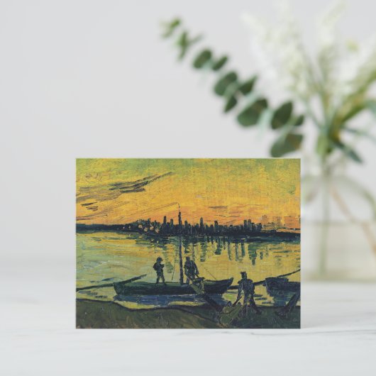 Van Gogh Coal Barges on the River Classic Painting Briefkaart (Staand voorkant)
