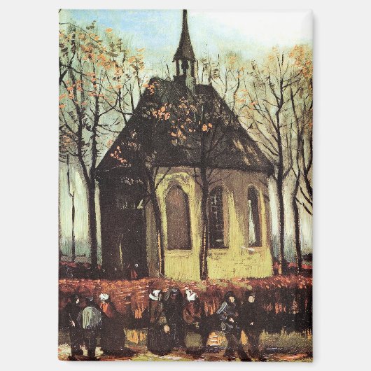 Van Gogh - Congregatie verlaat Hervormde Kerk Magneet (Voorkant)