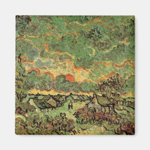 Van Gogh Cottages Cypresses Herinnering aan het No Magneet