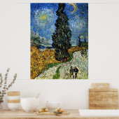Van Gogh - Cypress tegen een Starry Sky Poster (Keuken)