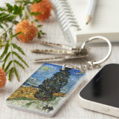 Van Gogh - Cypress tegen een Starry Sky Sleutelhanger (Voorkant Rechts)