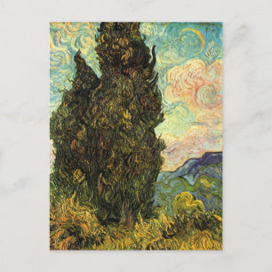 Van Gogh Cypresses,  landschapskunst Briefkaart