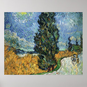 Van Gogh Cypresses Poster