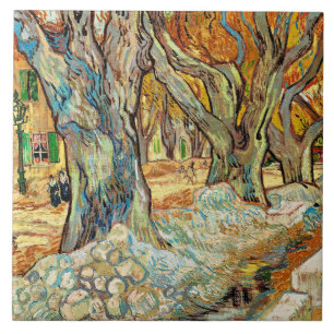 Van Gogh - De Grote Platanen Tegeltje