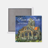 Van Gogh, de Kerk in Auvers, sparen de Datum Magneet (Voorkant / Achterkant)