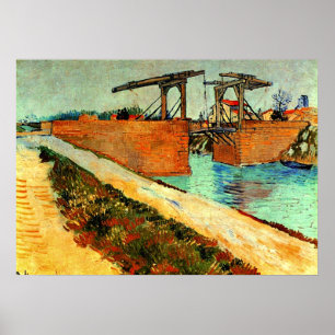 Van Gogh - De Langloisbrug met weg Poster