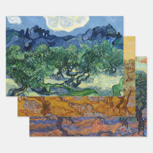 Van Gogh De olijfbomen landschapschildering Inpakpapier Vel